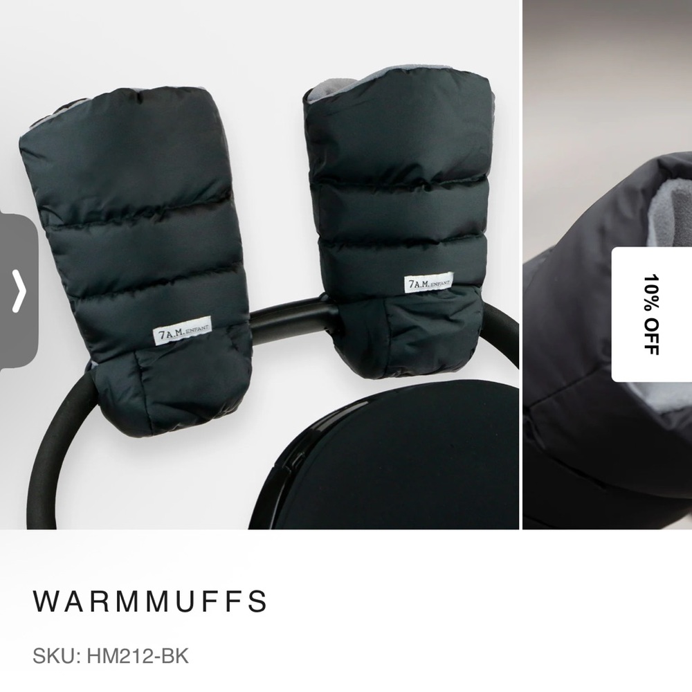 7AM Enfant Black Warmmuffs for Strollers